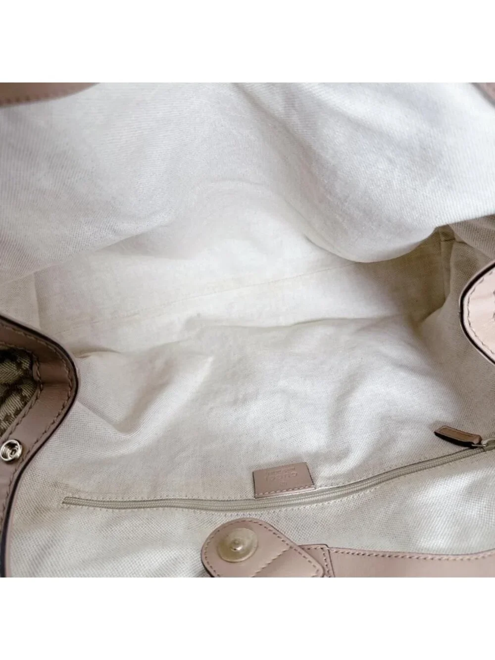 Gucci Diamante Canvas Handbag Tote Beige Brown